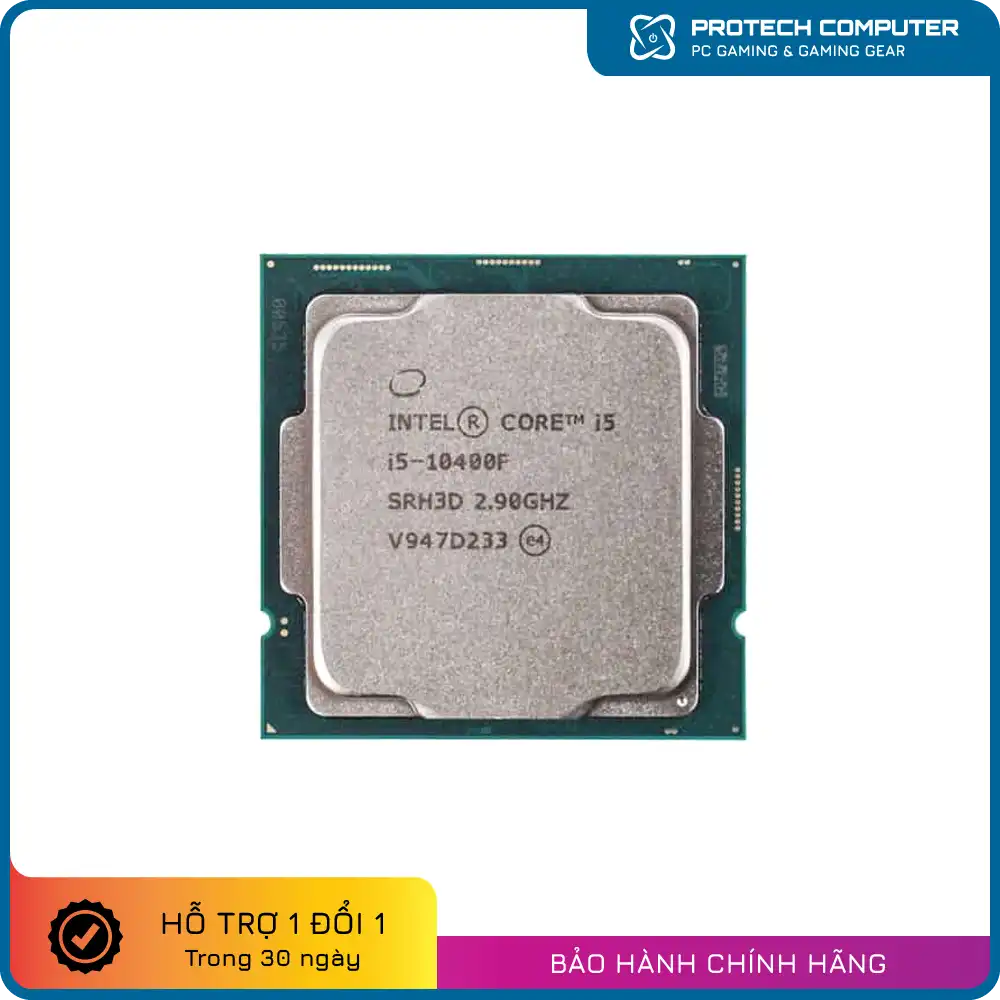CPU Intel Core i5-10400F Tray New (2.9GHz turbo up to 4.3Ghz, 6 nhân 12 luồng, 12MB Cache, 65W) - Socket Intel LGA 1200